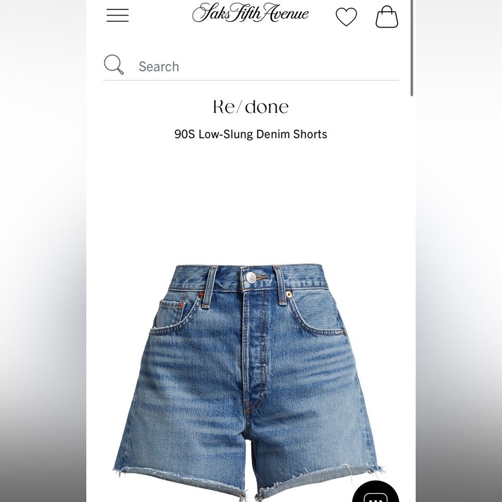Re- Done 90’s low slung denim shorts -NWT
